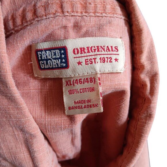 Vintage Men's Y2K Shirt Faded Glory Originals XL Mens Pink Button-Up Shirt - Picture 6 of 6